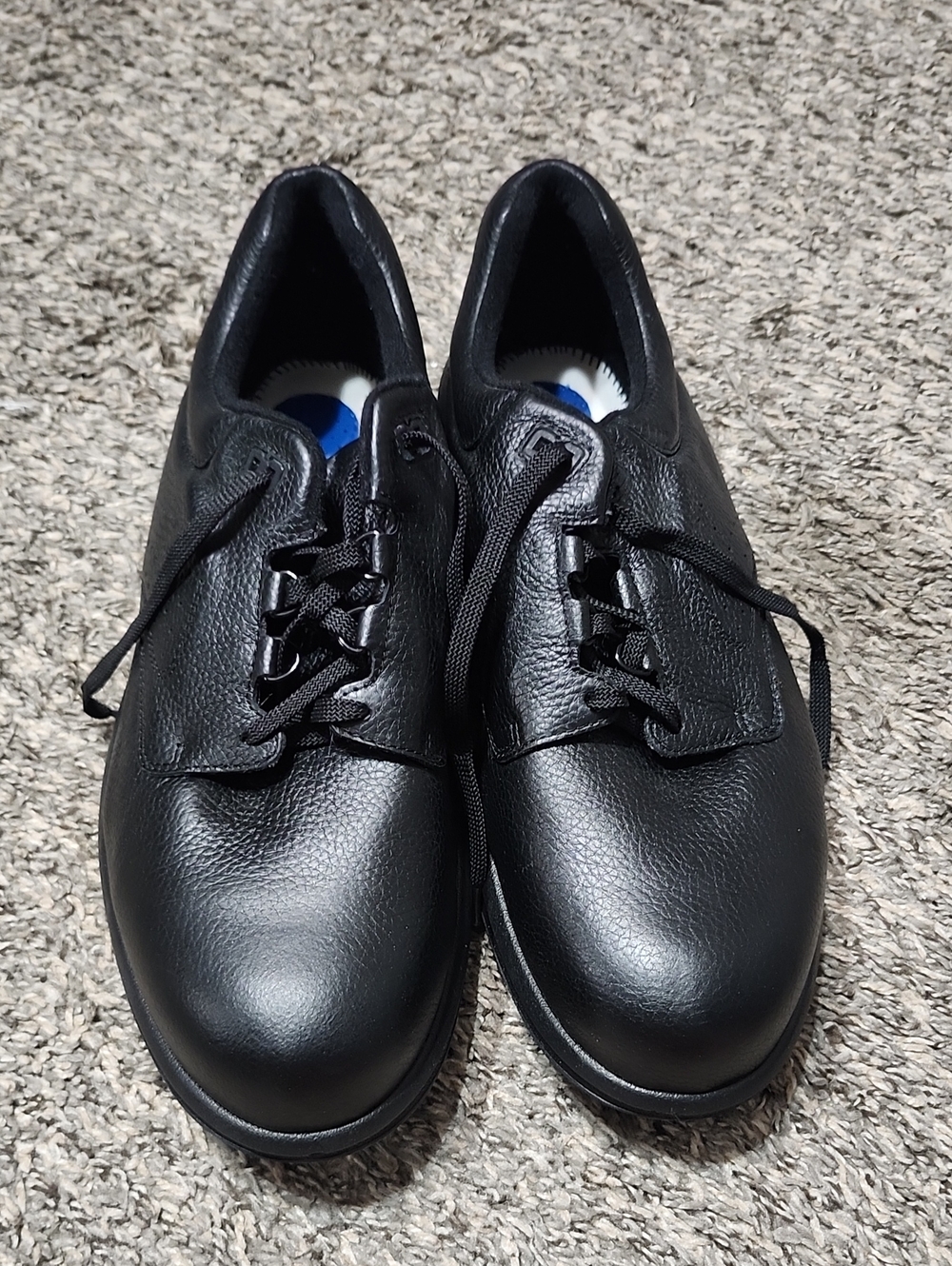 Men's Black Leather Work Oxford Shoes Ortho And Diabetic